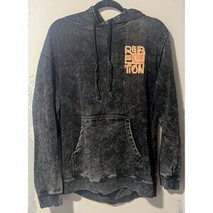 REBELUTION Black Acid Washed Hoodie Jacket Large Indepedent Trading